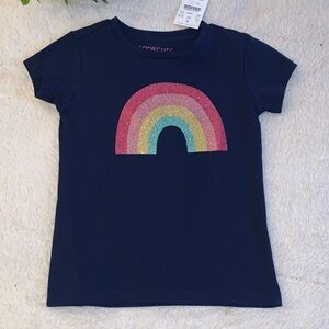 NWT Crewcuts Navy Glitter Rainbow Top T-shirt 2/3